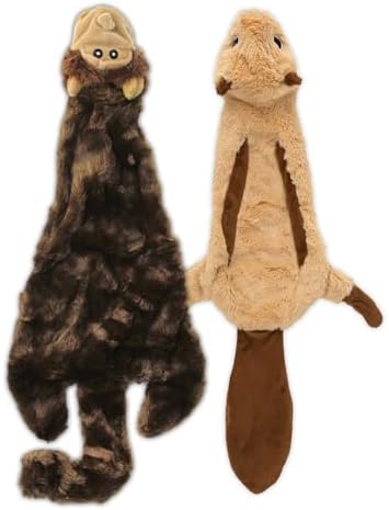 Best Pet Supplies 2-in-1 Stuffless Squeaky Dog Toys with Soft, Durable Fabric for Small, Medium, and Large Pets, No Stuffing for Indoor Play