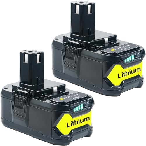 DTK Upgraded 2Packs P108 18V Battery Replacement for Ryobi 18V ONE+ Battery Fit P102 P103 P104 P105 P107 P109 P122 PBP002 PBP003 PBP004 PBP005