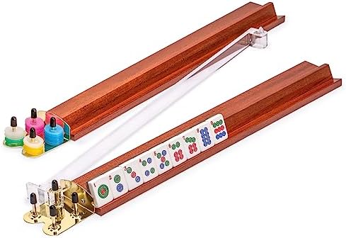 Yellow Mountain Imports American Mahjong Set, Little Birdie with Wooden Case, Wooden Racks with Acrylic Pushers, Wright Patterson Scoring Coins, Dice, & Wind Indicator
