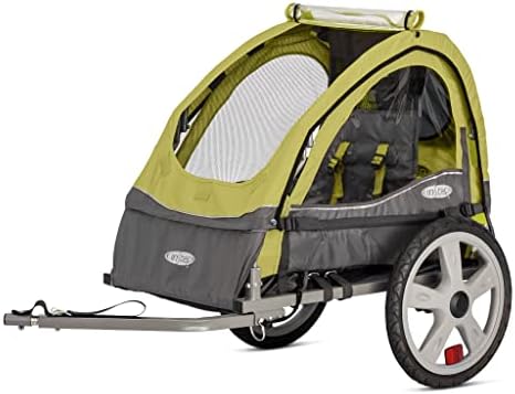 Sync Single Seat Bike Child Trailer, Max Weight 40 lbs., 5-Point Harness, Folding Frame, Quick Release Wheels, Easy Storage