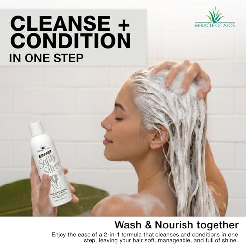 Softly Silver Shampoo For Gray Hair, 2 In 1 Purple Restorative Hair Wash