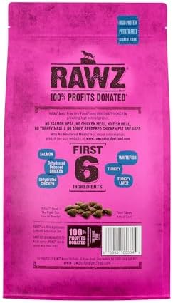Rawz Salmon, Dehydrated Chicken & Whitefish Recipe Natural Dry Cat Food (3.5lb, Salmon, Dehydrated Chicken & Whitefish)