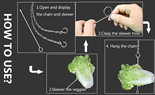 Chicken Vegetable Hanging Feeder Toy for Hens Pet Chicken Veggies Skewer Fruit Holder for Hens Large Bird