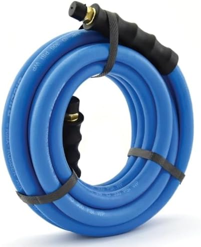 BLUBIRD BB1250 1/2" x 50' Rubber Air Hose, 100% Rubber, Lightest, Strongest, Most Flexible, 300 PSI, 50F to 190F Degrees, Ozone Resistant, High Strength Polyester Braided