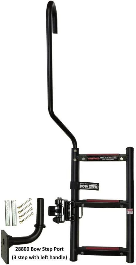 Quality Mark 28801 Bow Step - 3-Step, Starboard , Black
