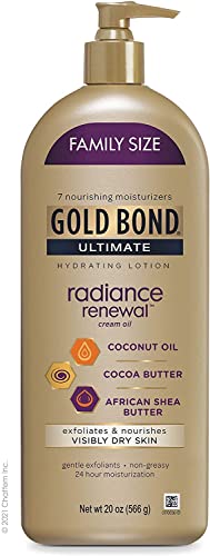 Gold Bond Cocoa Butter Glow Daily Hydrating Lotion for Gifting, 14 Oz | Body lotion with Shea Butter, Cocoa Butter & Coconut Oil, dermatologist-tested, no parabens, phthalates, dyes, 24hr moisture
