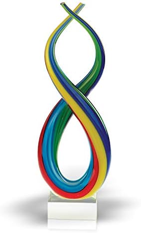 HomeRoots 14 Mouth Blown Art Glass Rainbow Centerpiece On Base