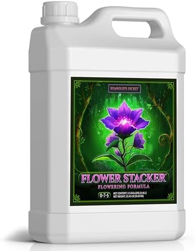 Humboldts Secret Flower Stacker | 0-7-5 Bloom Booster with Vitamin B1 | High Phosphorus Potassium Flowering Nutrients | Potting Soil Hydroponics Coco | Indoor & Outdoor Plants | 32 Ounce