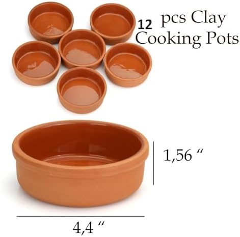 Areste Mexican Clay Cookware Set (Set of 6)- Terracotta Cooking Pots, Bowls, Plates, and Serving Dishes - Premium Spanish Earthenware for Baking