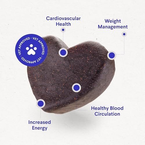 Wonder Paws Cardio Support for Dogs – Cardiovascular Chews Heart Health, Circulation, Energy & Weight Management - with L-Carnitine, Hawthorn Berry