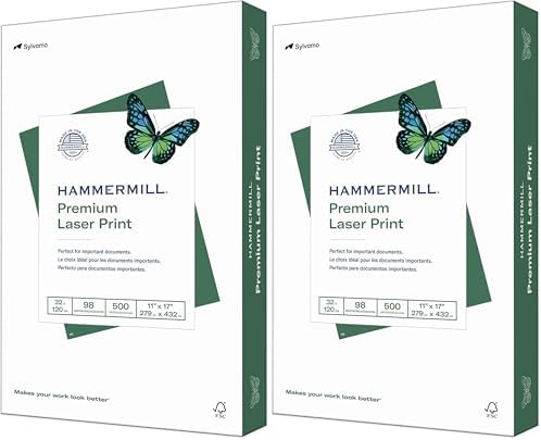 Hammermill Printer Paper, Premium Laser Print 32 lb, 8.5 x 11-98 Bright, Made in The USA, 104646R - 1 Ream (500 Sheets)