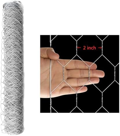 Galvanized Poultry Wire Netting 2" Hexagonal Mesh Wire Fence Suit for Family Craft Projects Chicken Netting Garden Fencing Backyard Fencing (4ft x