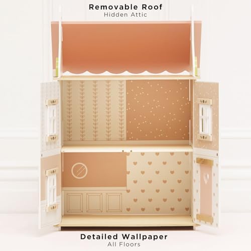 Le Toy Van Iconic Sophie's Large Wooden Doll House | Wooden Iconic Dollshouse, FSC Certified Wood, Plastic Free, Rigorously Safety-Tested