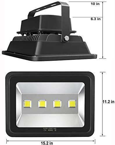 200W LED Flood Lights Outdoor, 20000LM Super Bright Security Floodlight, 100-277V, IP66 Waterproof, Commercial Exterior Light Fixture, 6000K Daylight White, Arena Yard Court Stadium Parking Lot Light