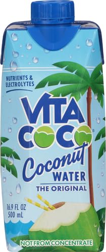 Vita Coco Coconut Water, Pure Original, Refreshing Coconut Taste, Natural Electrolytes, Vital Nutrients, 33.8 Oz (Pack of 6)
