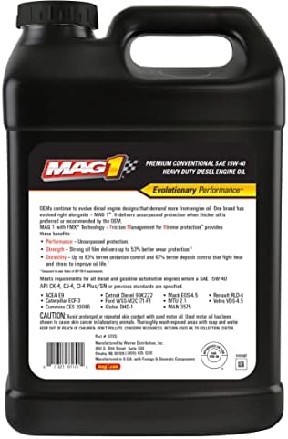 62631 SAE 15W-40 Premium Conventional Heavy Duty Diesel Engine Oil - 1 Gallon