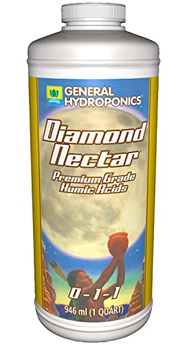 General Hydroponics GH1352 Diamond Nectar 0-1-1 Premium Grade Humic Acid for Soil, Soilless Mixes, Coco & Hydroponics, 1 Quart, Orange