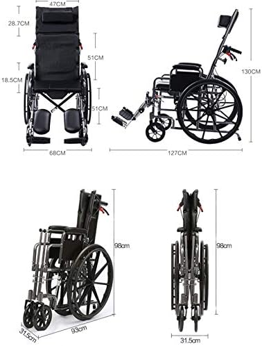 High Back Reclining Commode Wheelchair, Folding Bathroom Shower Chair, Can Lie Down Alonemultifunctional Scooter (Color : Upgrade)