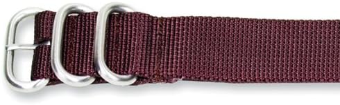 Military Ballistic Nylon Watch Band With Silver Tone Buckle-Choice of Color (Black, Brown, Olive, Black/Grey, Orange, Grey) & Width (18mm, 20mm, 22mm, 24mm, 26mm)