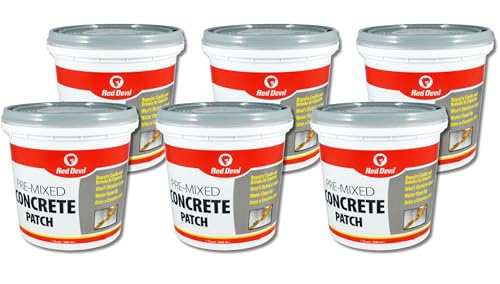 Red Devil 0645 Concrete Repair Patch, Cement Crack Filler, 5.5 Oz Squeeze Tube, Pre-Mixed, Pack of 1, Gray, Made in USA
