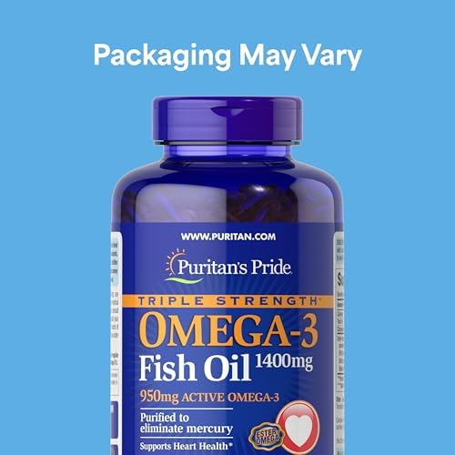 Puritan's Pride Triple Strength Omega-3 Fish Oil 1400mg, 240 Softgels