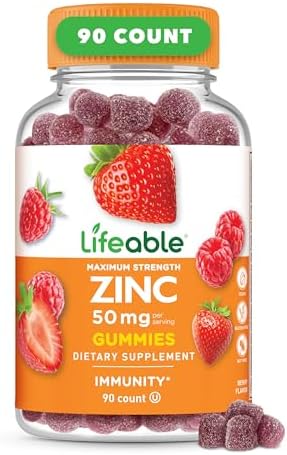 Lifeable Zinc Gummies for Women and Men, Maximum Strength 50 mg, 90 Ct