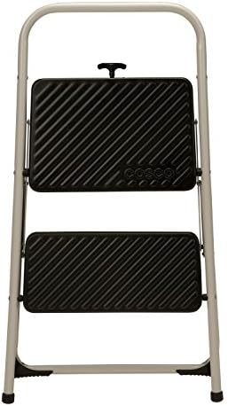 Cosco Lightweight Two Step House Step Stool for Easy Reaching and Cleaning - Non-Marring Leg Tips, Slip Resistant Steps, Stable Rear Leg Support