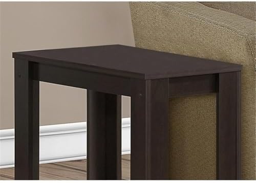 Monarch Specialties I Accent End Side-Lamp Table with Shelf, 24" x 12" x 22", Cappuccino