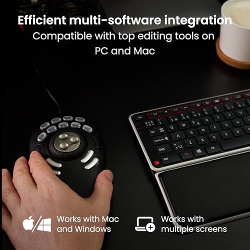 Contour ShuttlePRO v2 - Multimedia Controller with Jog Wheel & 15 Custom Programmable Buttons | Ideal for Video