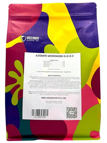 Greenway Biotech, Inc. Azomite Rock Dust Volcanic Ash Organic Fertilizer with Micronutrient & Trace Minerals- Natural Mineral Soluble Plant Fertilizers for Enhances & Increases Crop Yield (1 Pound)