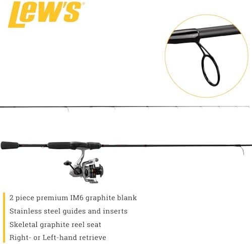 Lew's Laser SG Spinning Reel and Fishing Rod Combo, 6-ft, Size 200 Reel