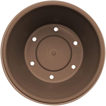 Bloem Terra Pot Round Planter: 14" - Chocolate - Matte Finish, Durable Resin, Traditional Style Pot, for Indoor and Outdoor Use, Gardening