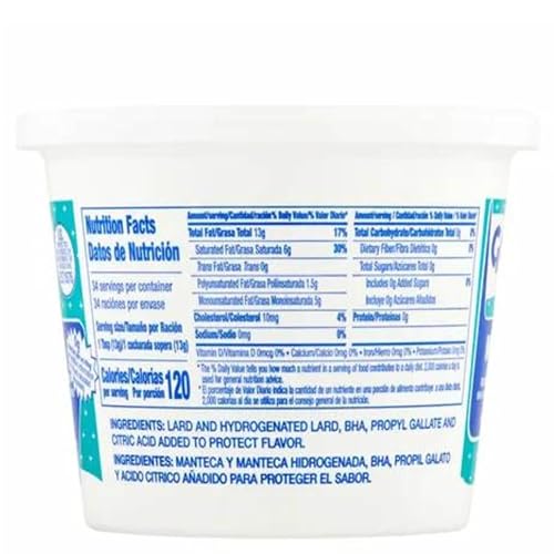 Goya Manteca Lard for Cooking and Baking, Rich Flavor for Tamales, 1 Pound | 1 Pound Tub, Premium Pork Fat, Rich Flavor for Tamales, Empanadas, And Pastries, Enjoy Any Time of Day, For Any Occasion