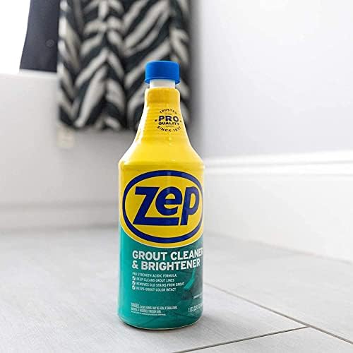 Zep Grout Cleaner and Brightener - 32 Ounce (1 Bottle) - ZU104632 - Deep Cleaning Formula Removes Old Stains From Grout