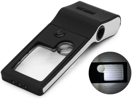 3X & 10X & 55X Jewelers Loupe, Pocket Handheld Magnifying Glass with Light