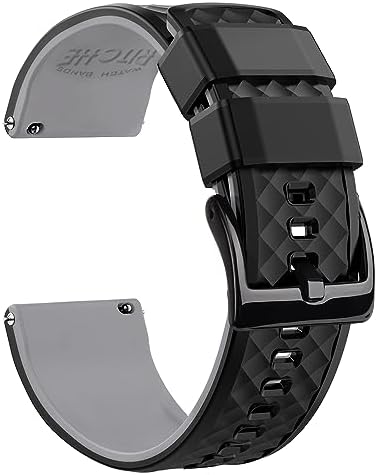 Ritche Christmas Gift Silicone Watch Bands 18mm 20mm 22mm 24mm Quick Release Rubber Watch Bands for Men, White Elephant Gifts