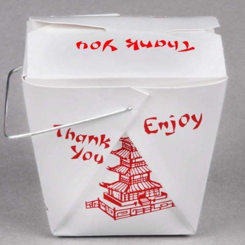Pack of 15 Chinese Take Out Boxes PAGODA 8 oz / Half Pint Party Favor and Food Pail