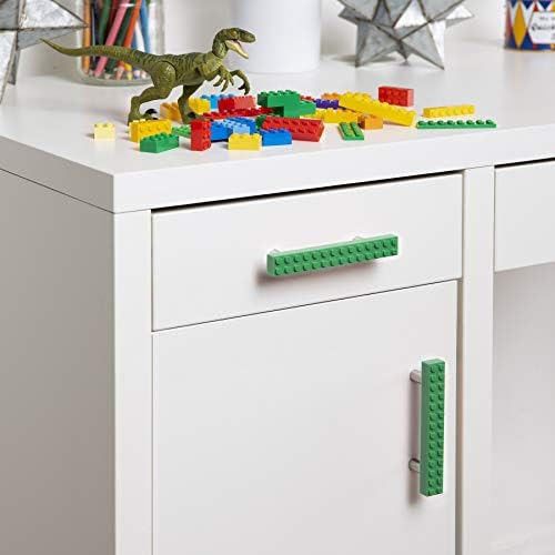 Set of 2 Build-On Brick Drawer Pulls (Green)