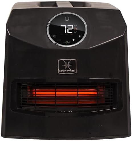 Heat Storm Mojave Indoor Ultra Lightweight Portable Infrared Space Heater - 1500 Watts - Built in Thermostat & Overheat Sensor - Remote Control