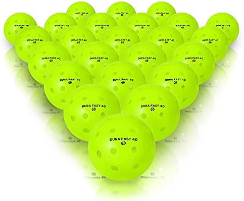 Dura Fast 40 Pickleballs | Outdoor Pickleball Balls | Neon | Two Dozen 24 Balls | USAPA Approved and Sanctioned for Tournament Play