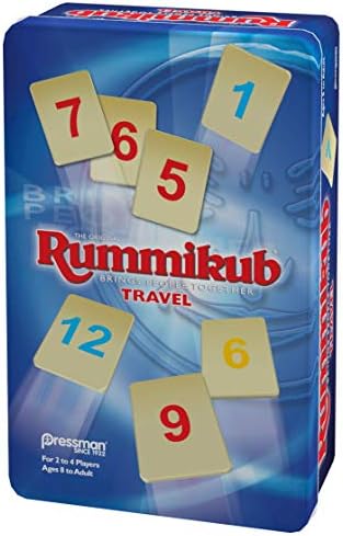 Pressman Rummikub in Travel Tin - The Original Rummy Tile Game, Blue (B07GLGBW9X)