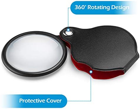 2PCS Small Magnifying Glasses for Kids/Senior, 10X Pocket Magnifier