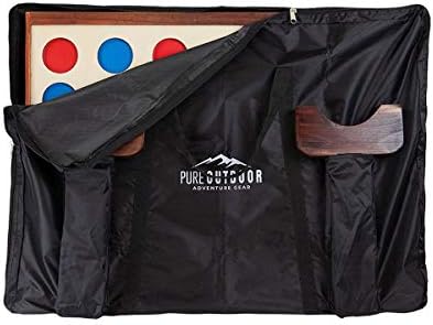 Monoprice Giant Four-in-a-Row - for Tailgating, Bbqs, Camping, Outdoor Events, and Much More - Pure Outdoor Collection, Wood, 34 x 26 x 4.25 inches