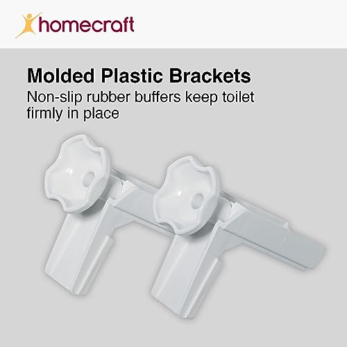 Homecraft Savanah Raised Toilet Seat, 2" High Elevated Toilet Seat Locks Onto Most Toilets, Portable Assistance Commode Seat with Sturdy Brackets