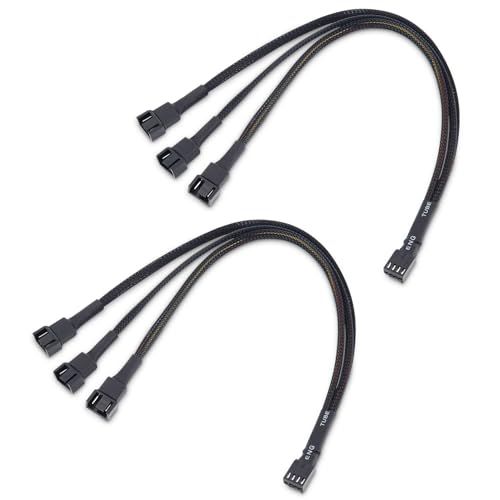 Cable Matters 2-Pack 3 Way 4-Pin PWM Fan Splitter Cable, 12 inches / 30 cm