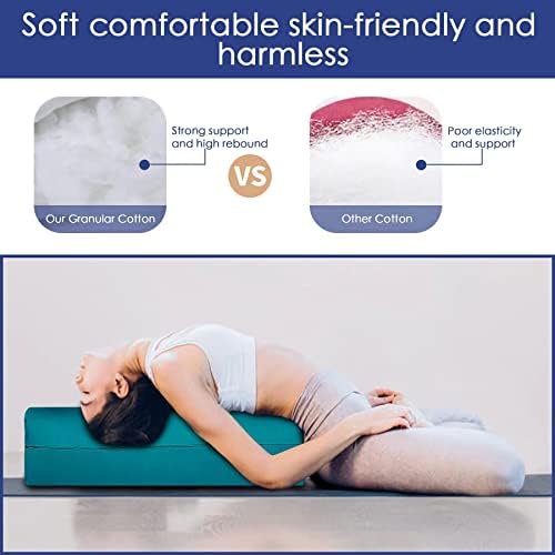 Yoga Bolster Pillow 26x10.5x5.5in Rectangular Meditation Cushion for Massage and Back Support, Breathable Cotton Fill, Zippered Organic Cotton Cover