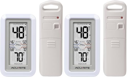AcuRite 02049 Digital Thermometer with Indoor/Outdoor Temperature,White