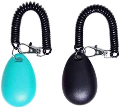 Dog Training Clicker with Wrist Strap Durable Lightweight Easy to Use-2 Pack(Black+New Blue)