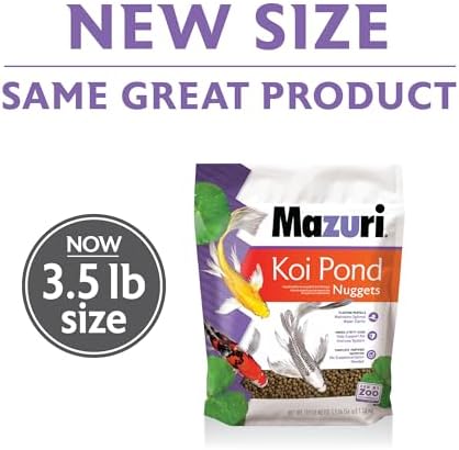 Mazuri Koi Floating Pond Nuggets, Floating Koi Fish Food for Ponds, 20 lbs