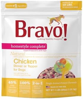 Bravo! Homestyle Complete Freeze Dried Raw Dog Food, Beef, 2 Pounds | Whole Food Ingredients, Rehydrate with Water for Up To 9 Pounds of Food, Use as Meal or Food Topper, Grain Free, Gluten Free